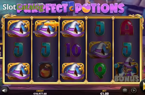 Win Screen. Purrfect Potions slot