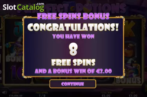 Free Spins Win Screen 2. Purrfect Potions slot
