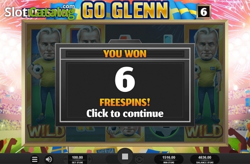 Freespins screen. Go Glenn slot