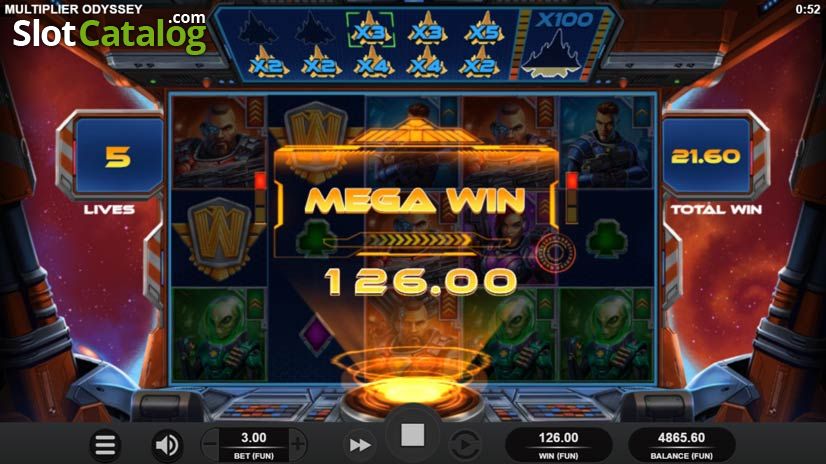 Multiplicator video Odyssey Slot Mega Win