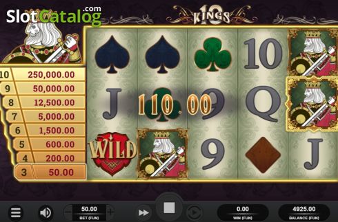 Respin Feature Win. 10 Kings slot