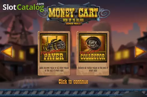 Start Screen. Money Cart Bonus Reels slot