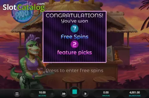 Free Spins 1. Jurassic Party slot