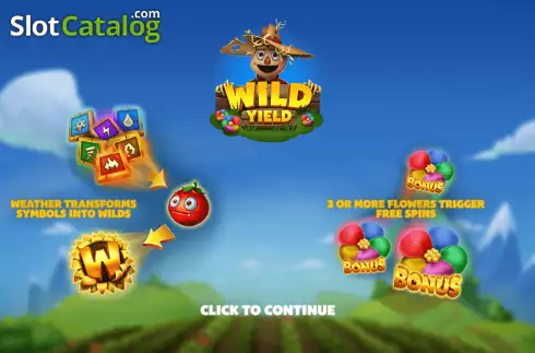 Start Screen. Wild Yield slot