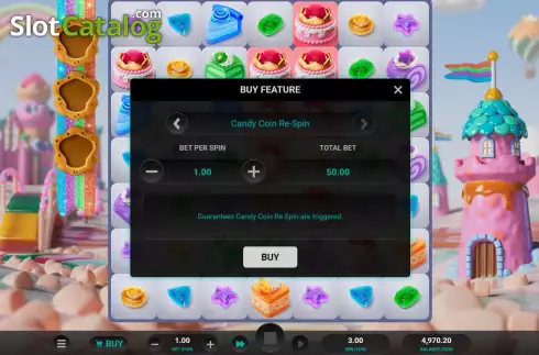 Buy Feature Screen. Sweetopia Royale slot