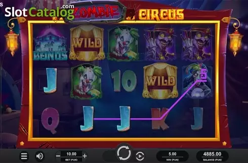 Win screen. Zombie Circus slot