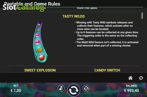 Game Features screen 2. Jelly Jam slot