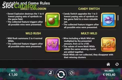 Game Features screen 3. Jelly Jam slot