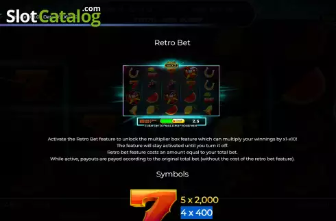 Retro bet feature screen. Retro Joker slot