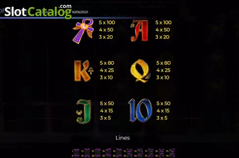 Paytable screen 2. Pyramids of Mystery slot