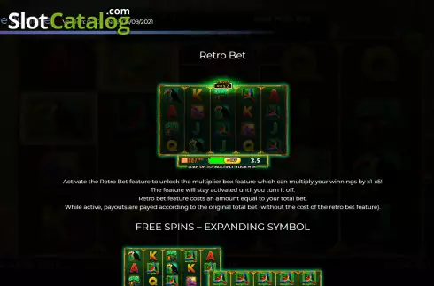 Retro bet feature screen. Book Of The Jungle slot
