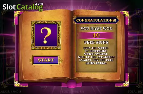 Bonus Game Win Screen. Book of Witchcraft slot