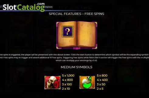 Feature Screen 3. Book of Witchcraft slot