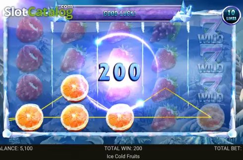 Win screen. Ice Cold Fruits slot