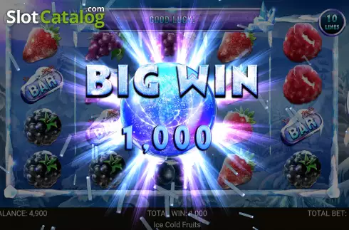 Big win screen. Ice Cold Fruits slot