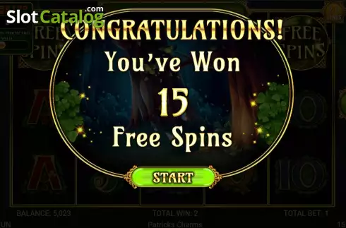 Free Spins screen 2. Patrick's Charms slot