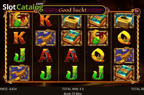 Free Spins screen. Book Of Misr slot