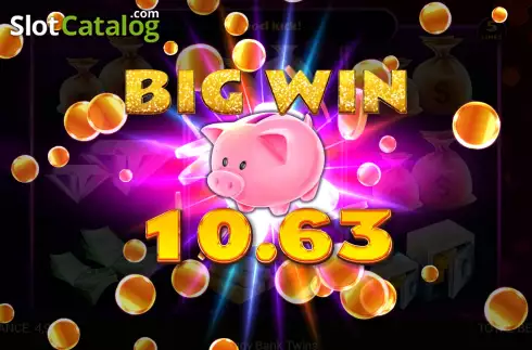 Big Win screen. Piggy Bank Twins slot