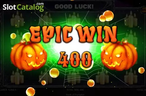 Epic Win screen. Book of Pumpkin (Retro Gaming) slot