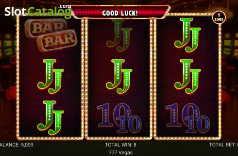 Win screen. 777 Vegas (Retro Gaming) slot