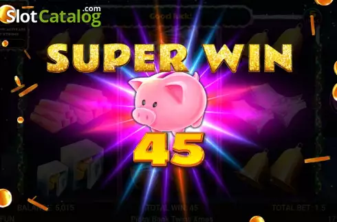 Win screen 3. Piggy Bank Twins Xmas slot