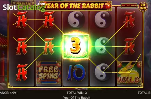 Win screen. Year of the Rabbit (Retro Gaming) slot