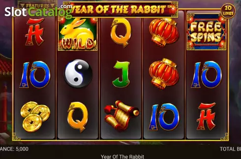 Game screen. Year of the Rabbit (Retro Gaming) slot