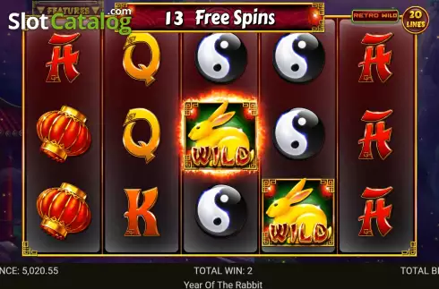 Free Spins screen 2. Year of the Rabbit (Retro Gaming) slot