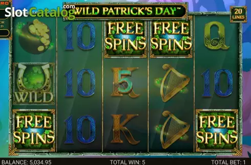 Free Spins Win Screen. Wild Patrick's Day slot