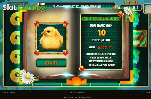 Free Spins screen. Book of Easter Wonders slot