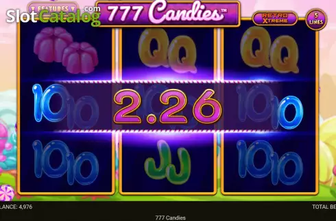 Win screen. 777 Candies slot
