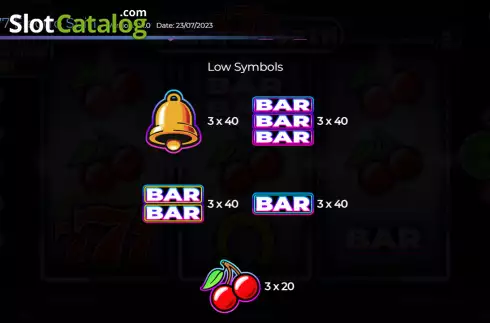 Paytable screen 2. 777 Electro Spin slot