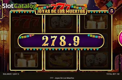 Win screen 2. 777 - Joyas De Los Muertos slot