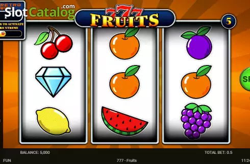 Reels screen. 777 - Fruits slot