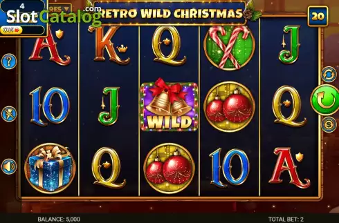 Game screen. Retro Wild Christmas slot