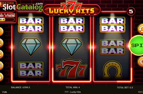 Win screen. 777 Lucky Hits slot