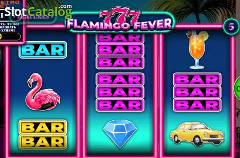 Game screen. 777 - Flamingo Fever slot