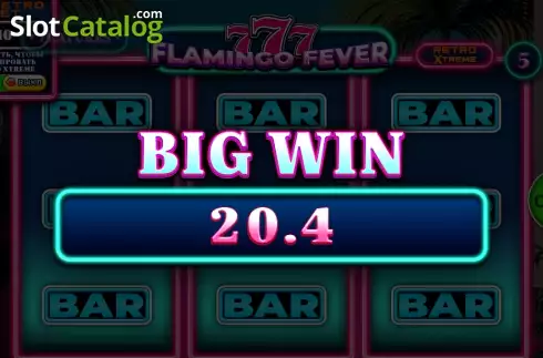Big Win screen. 777 - Flamingo Fever slot