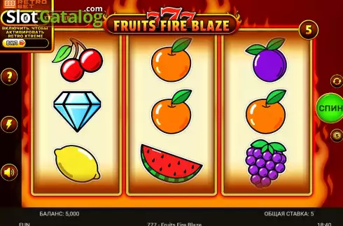 Ekran2. 777 - Fruits Fire Blaze yuvası