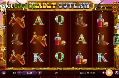 Reel screen. Deadly Outlaw slot