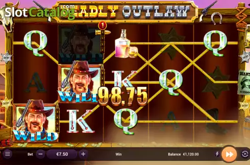 Win screen. Deadly Outlaw slot