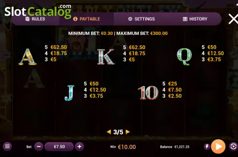 Paytable screen 2. Deadly Outlaw slot