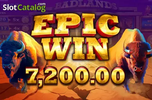 Win screen. Badlands slot