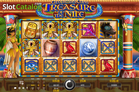 Win Screen 1. Cleopatra's Coins Treasure of the Nile slot