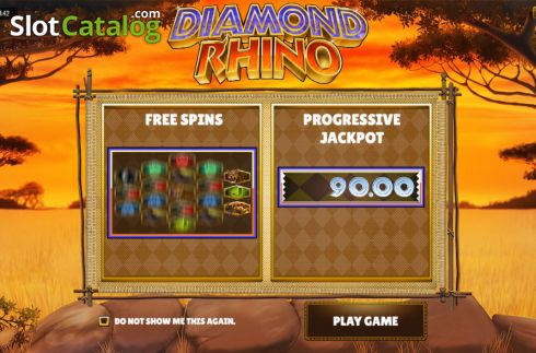 Features screen. Diamond Rhino slot