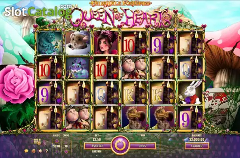 Game Screen. Fairytale Fortunes Queen of Hearts slot