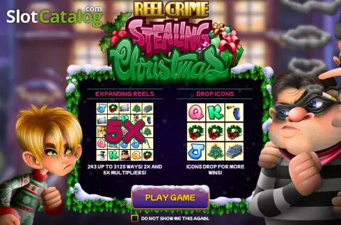 Start Screen. Reel Crime: Stealing Christmas slot