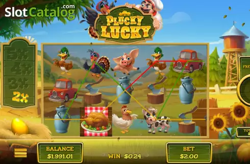 Free Spins screen 2. Plucky Lucky slot