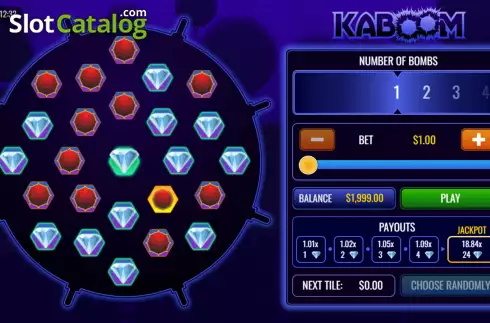 Game screen. Kaboom! (Rival Gaming) slot