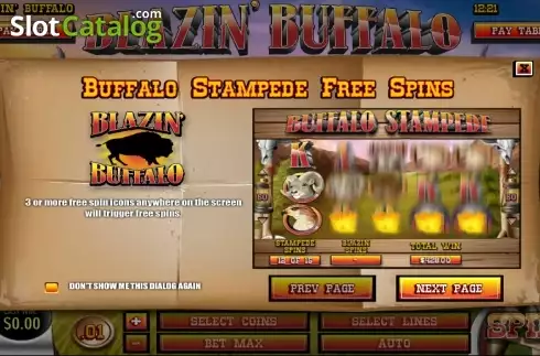 Intro screen 1. Blazin' Buffalo slot